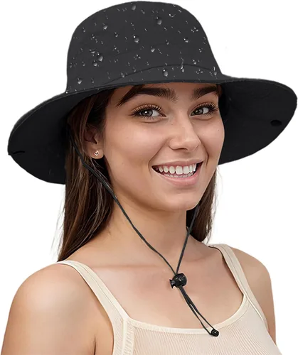 Lanzom Sombrero de sol para mujeres y hombres de ala ancha impermeable sombrero de senderismo sombrero plegable para pesca, jardinería, camping