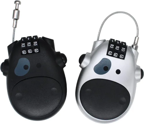 Vista 4 de Cerradura de contraseña con combinación de código de 3 dígitos para casco, cerradura de equipaje, cerradura de viaje, cochecito, bicicleta, Negro