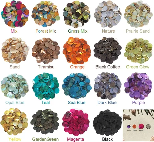 Vista 2 de Firstmeet - Cuentas de concha de mejillón, 240 piezas, naturales, 12 mm, planas y redondas, con reverso iridescente, para hacer joyas artesanales