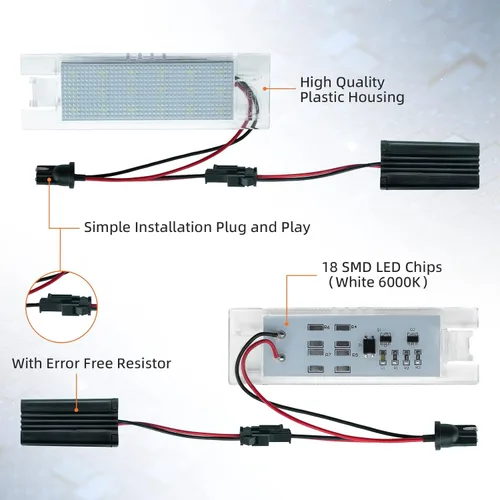 Vista 4 de Luces LED de matrícula para Chevy Camaro 2014-2023, Malibu 2013-2015, Volt 2011-2023