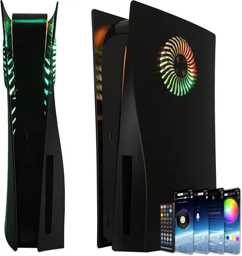 Faceplate with RGB Light Strip for PS5 and Dust Filter for Cooling Vents DOBEWINGDELOU 400+ Effects LED Light Ring Console Cover for Disc Edition