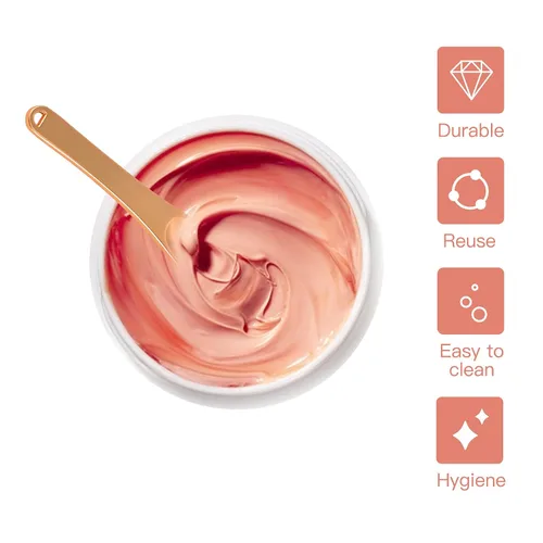 Vista 2 de Tekson 6 espátulas cosméticas de metal para el cuidado de la piel, mini máscara facial reutilizable, cucharas de belleza de maquillaje para crema