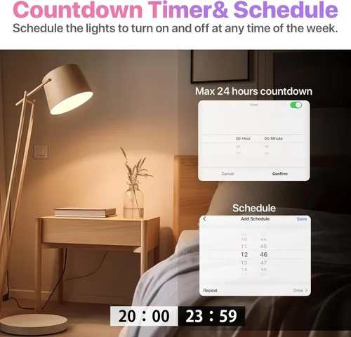 Vista 7 de ORALUCE Bombilla inteligente compatible con Alexa y Google Home, bombilla LED A19 E26 equivalente a 60 W, WiFi de 2.4 GHz y Bluetooth que cambia