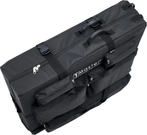 Vista 8 de Master Massage - Mesa de masaje con ruedas, estilo equipaje, funda de transporte de 27 a 32 pulgadas de ancho, mesa de masaje plegable, color negro