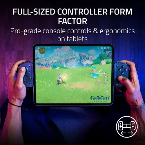 Vista 3 de Razer Kishi V3 Pro XL Gaming Controller for iPad & Android Tablets up to 13": Full Sized TMR Thumbsticks - Dual Back Buttons - Wired & Remote Play