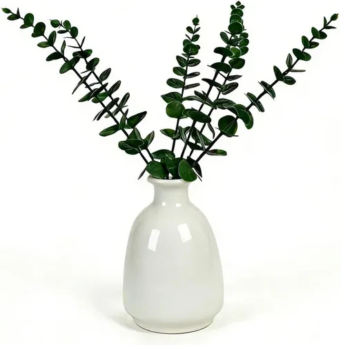 Vista 3 de Sivya Artificial Eucalyptus Stems Real Touch Faux Eucalyptus Stems, Artificial Eucalyptus Leaves for Vase Wedding Bouquet Centerpiece Home Decor