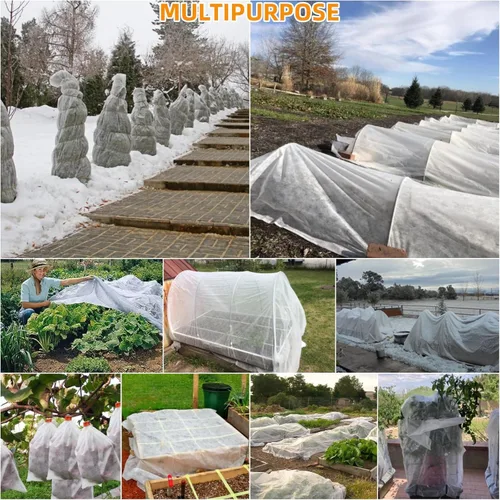 Vista 6 de Cubierta para plantas de 10 x 50 pies, protección contra congelación, 1.06 ozyd, cubiertas flotantes de invierno para jardín, cama elevada, manta