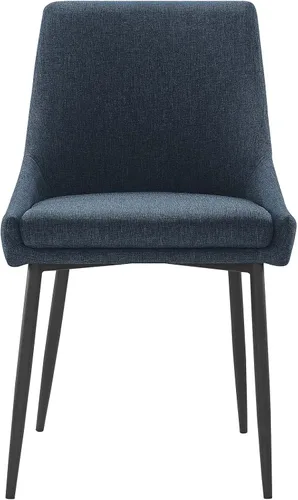 Vista 33 de Modway Viscount - Juego de 2 sillas de comedor tapizadas de tela, color blanco y negro