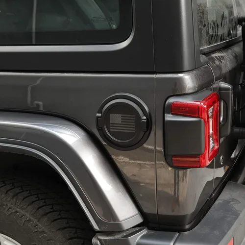 Vista 6 de JeCar Cubierta de tanque de gasolina de aleación de aluminio, cubierta de puerta de llenado de combustible compatible con Jeep Wrangler 2018-2024 JL