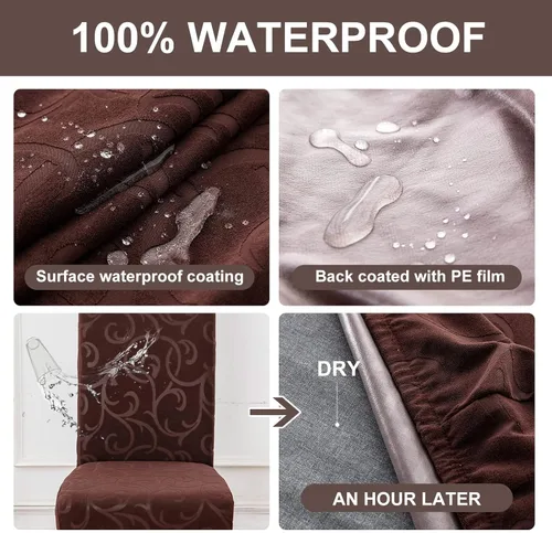 Vista 3 de Genina Fundas impermeables para sillas Parsons de comedor, fundas elásticas para sillas Parsons para comedor, cocina, funda protectora para silla