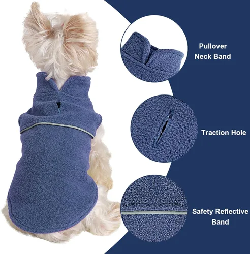 Vista 53 de Chaleco de forro polar con estampado a cuadros rojos, suéter de invierno para mascotas para perros pequeños, niños y niñas, suéter cálido