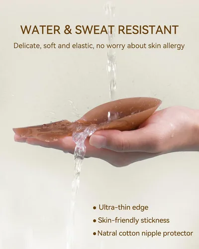Vista 5 de Niidor Pasties Nipple Covers, Ultra-thin Adhesive Silicone Nipple Padding Cover, Reusable Invisible Breast Petals for Women