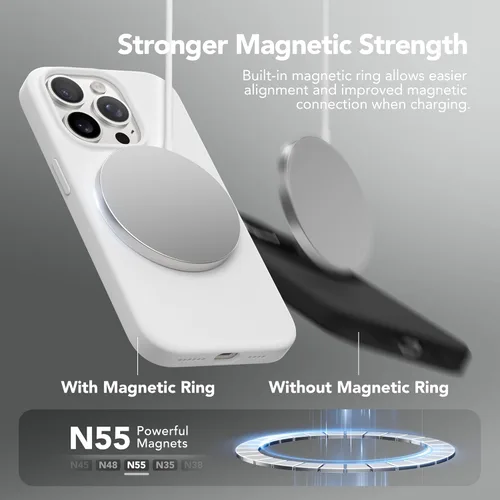 Vista 250 de GONEZ Funda magnética para iPhone 14, compatible con Magsafe, con protector de pantalla + protector de cámara, forro de microfibra antiarañazos