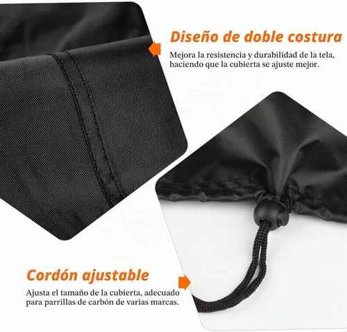 Vista 4 de Cubierta de parrilla de carbón para Cuisinart CCG190RB, cubierta redonda de parrilla de carbón portátil para Weber Smokey Joe 14, cubierta
