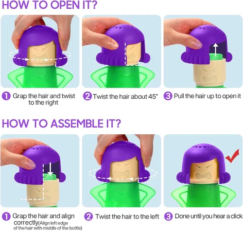 Vista 7 de Spardar Angry Mama Limpiador de vapor para horno de microondas, limpiador de microondas que desinfecta con vinagre y agua para cocinas