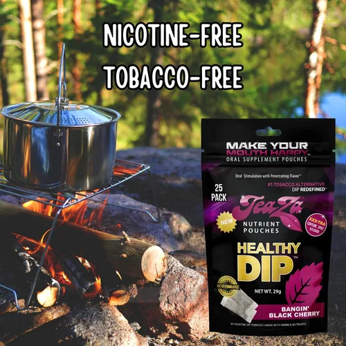 Vista 2 de Teaza Bolsas de energía a base de hierbas, inmersión alternativa sin nicotina, bolsas de inmersión saludables para tabaco, Bangin' Black Cherry