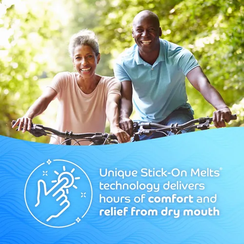 Vista 13 de Oracoat XyliMelts - Discos hidratantes para la boca seca, sin azúcar con xilitol, 40 unidades, sabor ligeramente dulce, alivio de 8 horas