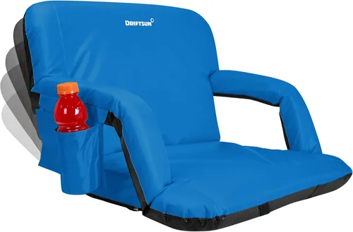Vista 9 de Driftsun Asientos de estadio extra anchos con respaldo – Sillas plegables de lujo para gradas – Silla deportiva plegable impermeable – Fácil