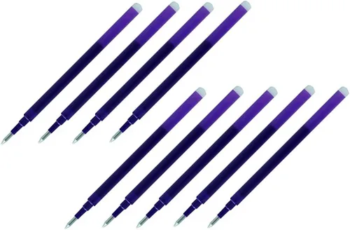 Pilot FriXion - Recambios de tinta de gel para bolígrafo de tinta de gel borrable, punta fina de 0.028 in, tinta violeta, paquete de 9
