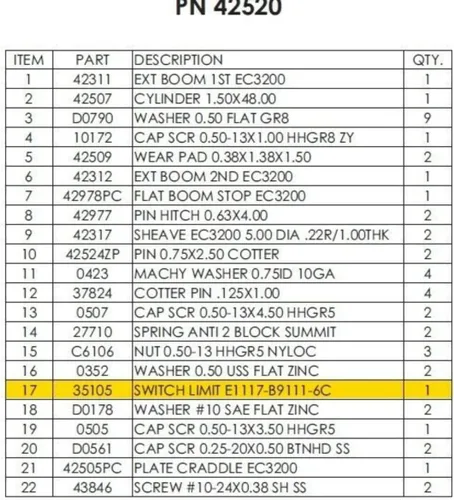 Vista 3 de Stellar 35105, Limit Switch (anti-2-block) for Cradle Style Cranes