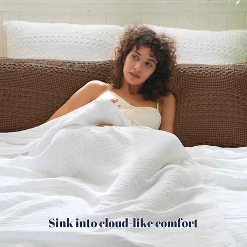 Vista 416 de PHF - Fundas de almohada 100% algodón con tejido gofre europeo, 26 x 26 pulgadas, 2 unidades para decoración elegante del hogar, para cama, sin