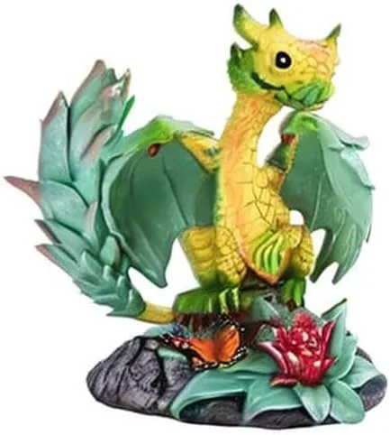 Vista 2 de Pacific Giftware PT - Figura decorativa de resina con diseño de dragón pequeño y flor de piña