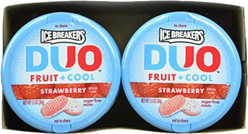 Vista 4 de Ice Breakers DUO Frutas & Mentas frescas sin azúcar, fresa 8 ea