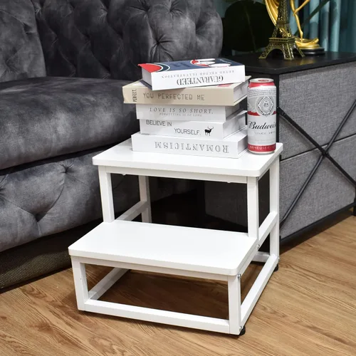 Vista 29 de Taburete de pie para adultos y niños, taburete resistente para armario, taburete de pie resistente para cocina, baño, dormitorio, soporta hasta 500