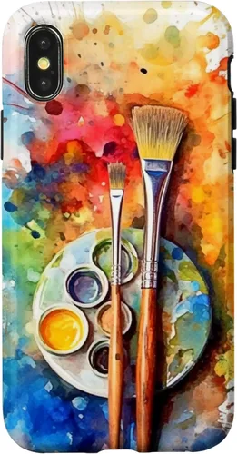 Vista 5 de Watercolor Paints Paleta y pincel pintor artista caso para iPhone 17
