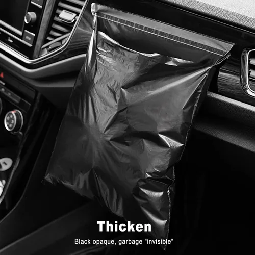 Vista 5 de Bolsas de basura desechables para automóvil, paquete de 100 unidades, bolsas de vómito, bolsas de limpieza autoadhesivas portátiles, fáciles