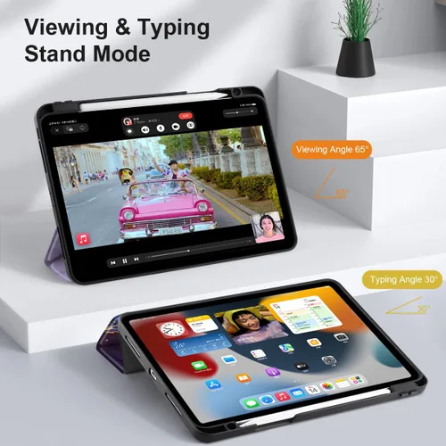 Vista 7 de DONGKE Funda protectora delgada para iPad Pro 2022/2021/2020/2018 de 11 pulgadas de generación 4/3/2/1 - Funda protectora delgada - Soporte