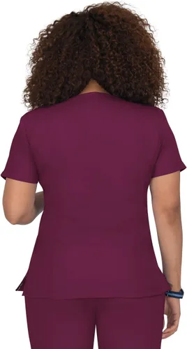 Vista 2 de KOI Lite Serenity - Camisa médica con cuello con cremallera de 4 bolsillos para mujer