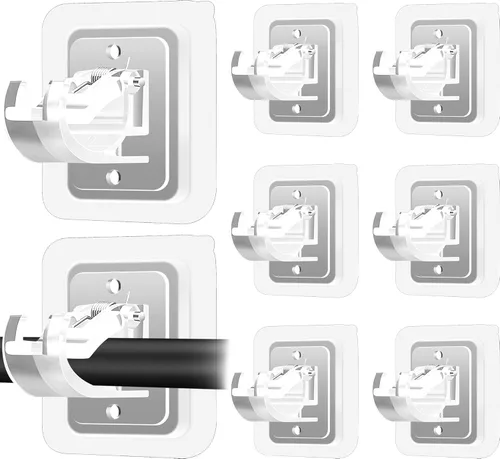 Vista 12 de 8 soportes autoadhesivos para barras de cortina, sin taladrar, sin necesidad de taladrar, ganchos ajustables para barra de cortina, ganchos