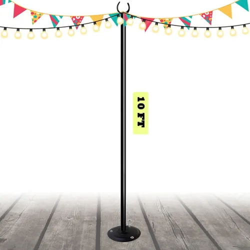 Vista 9 de Postes de luz de cadena de 10 pies para exteriores, postes de luz exterior para terraza, valla, patio trasero, patio, iluminación al aire libre