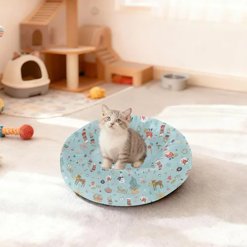 Vista 3 de Wudan Pet Cat Beds Relieve Stress Fluffy Puppy Beds for Small Size Pets Supplies XS Christmas Decor