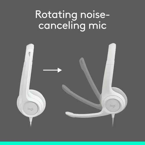 Vista 3 de Logitech H390 Auriculares para juegos, auriculares con cable con micrófono, auriculares USB con micrófono para PC, micrófono con cancelación