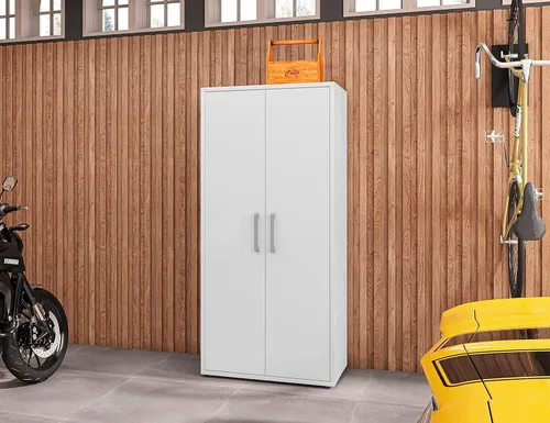 Vista 30 de Manhattan Comfort Eiffel - Armario de garaje con ruedas de 28.35 pulgadas con 1 cajón, puertas de cierre suave y 2 espacios para estanterías