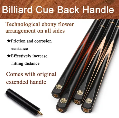 Vista 6 de Tacos de billar profesionales 3/4 Snooker chino negro ocho taco de billar 0.394 in con caja (color: 1, tamaño: B)