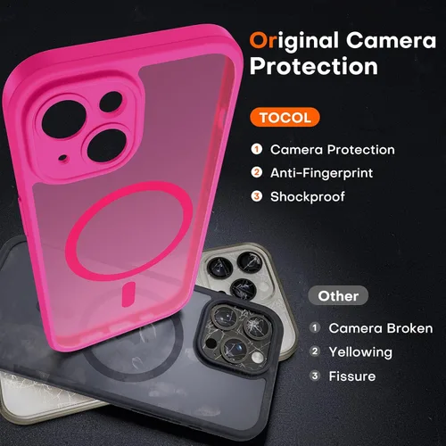 Vista 994 de TOCOL Funda para iPhone 11, compatible con Magsafe, protección completa de cámara, imanes integrados, protección contra caídas, funda translúcida