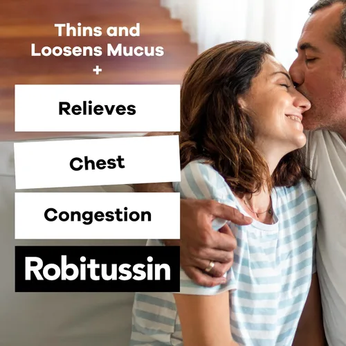 Vista 3 de Robitussin DM para la tos y la congestión del pecho, supresor de la tos y expectorante, sabor a frambuesa, botella de 4 onzas líquidas