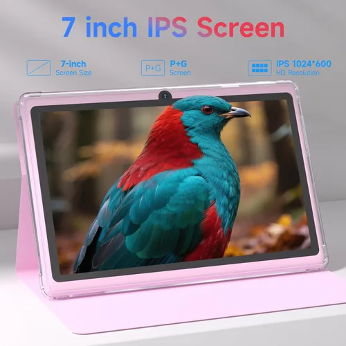 Vista 3 de Tablet Android 14 de 7 pulgadas con estuche, 8 GB de RAM 32 GB de ROM 1 TB expandible, tablet PC con procesador Quad-Core, pantalla IPS de 1024 x