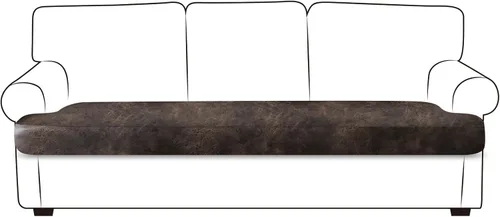 Vista 101 de ANARACHON Fundas de cojín de sofá con aspecto de cuero, juego de fundas de asiento de sofá, protector de muebles para sillón seccional, sofá biplaza