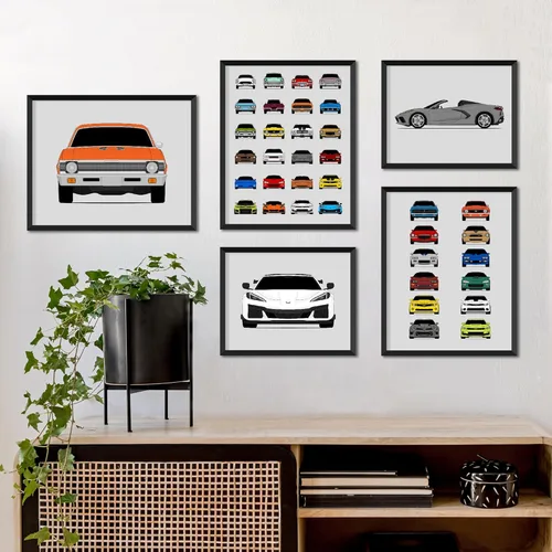 Vista 3 de Custom Car Posters Póster hecho a mano compatible con Chevy Evolution Print Wall Art Decor the Best of Chevrolet Generations, multi, 8 x 10 pulgadas