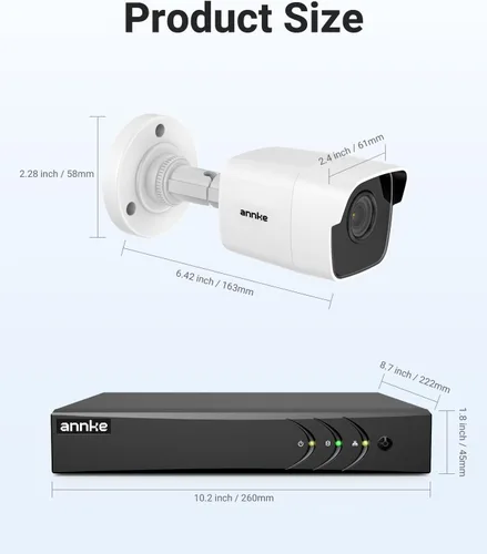 Vista 6 de ANNKE - Sistema de seguridad de 8 canales con 8 cámaras H.265+ DVR grabadora con disco duro de 2 TB y 8 cámaras CCTV tipo bala para exteriores