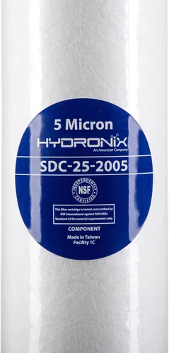 Vista 2 de Hydronix SDC-25-2005 Cartucho de filtro de agua para sedimentos para toda la casa, sistemas de RO o uso comercial 2.5" x 20" - 5 micrones (PACK DE 4)