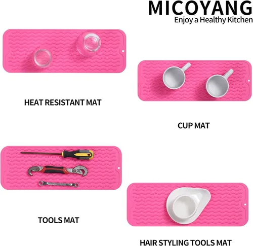 Vista 1083 de MicoYang Alfombrilla de Silicona para Secar Platos de Múltiples Usos, Fácil de Limpiar, Ecológica, Alfombrilla de Silicona Resistente al Calor