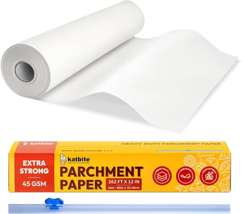 Vista 17 de Rollo de papel de pergamino sin blanquear para hornear 12 pulgadas x 262 pies, 260 pies cuadrados, papel para hornear resistente y antiadherente