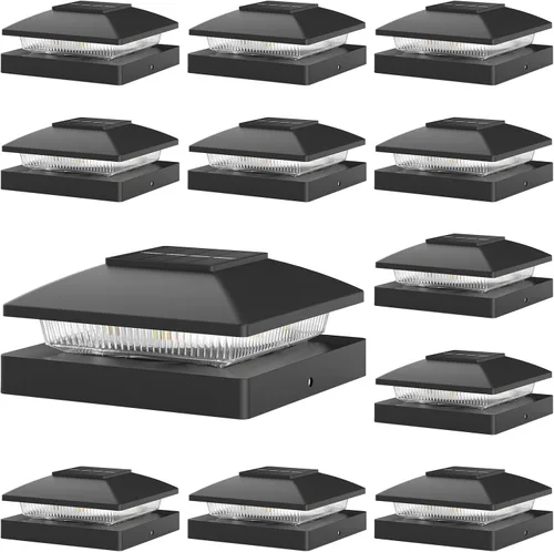 Vista 12 de APONUO Paquete de 20 luces solares de poste de 4 x 4, IP64, impermeables Blanco