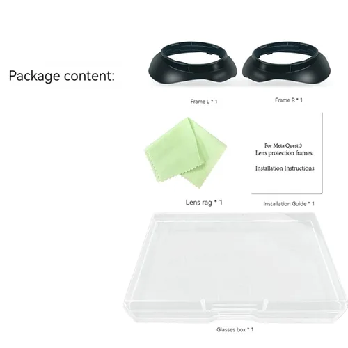 Vista 7 de 1 Set Glasses Spacer Compatible with Quest 3, VR Lens Protective Frames LDPE Anti-Scratch Ring with Storage Box Protect VR Headset Glasses for Quest