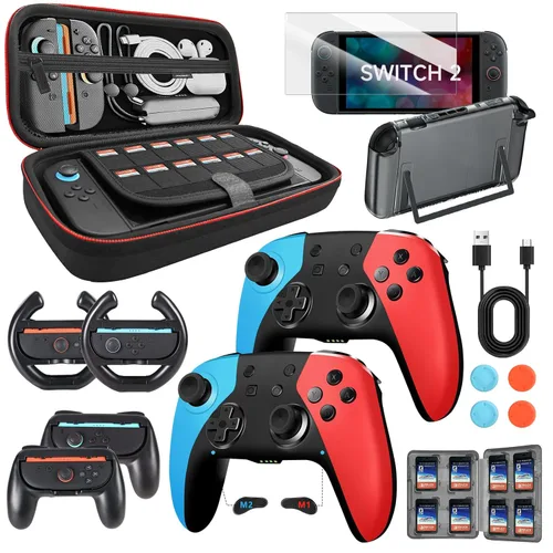 Vista 8 de AceGamer Base de carga 4 en 1 para Nintendo Switch 2 Joy-Con en cualquier dirección, estación de carga magnética de 4 puertos, soporte de carga